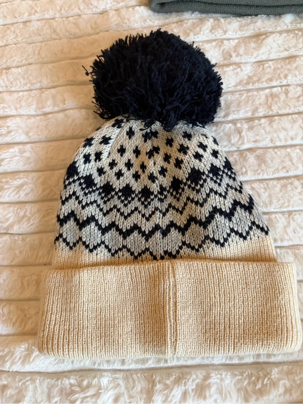 47 Penn State Knit Pom Beanie - Navy and Cream